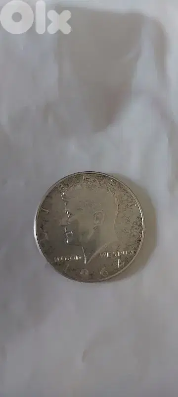 USA half Silver Dollar coin Memorial President John Kennedy year 1964