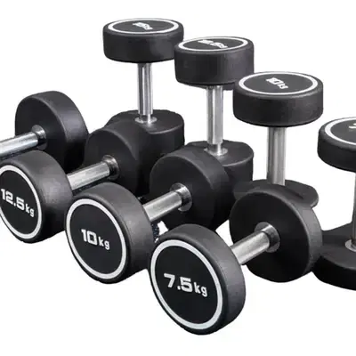 Round dumbles like new from 5 till 35   (1.7 per kilo )