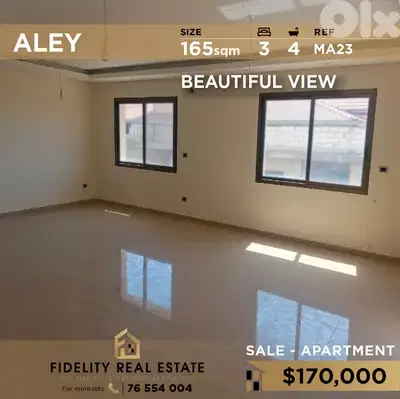 Apartment for sale in Aley MA23 شقة للبيع في عاليه