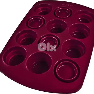 Coox Silicone Muffin Mold 12 Cups Dark Red - قالب مافن سيليكون