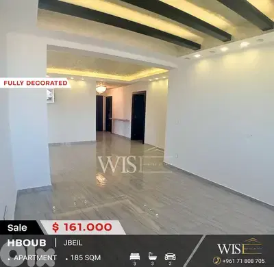 185 SQM Apartment for SALE in Hboub!