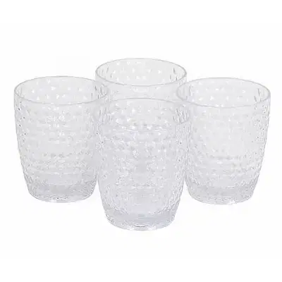 Cambridge Fete Diamond Clear Tumbler Set 4 Pcs 340 ml - مجموعة أكواب