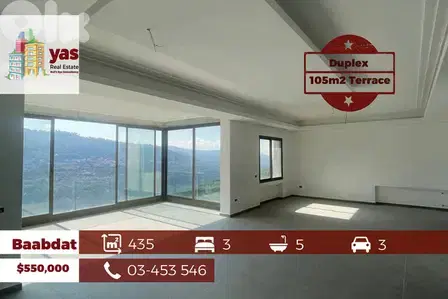 Baabdat 330m2 | 105m2 Terrace | New Duplex | Luxury | View | OH