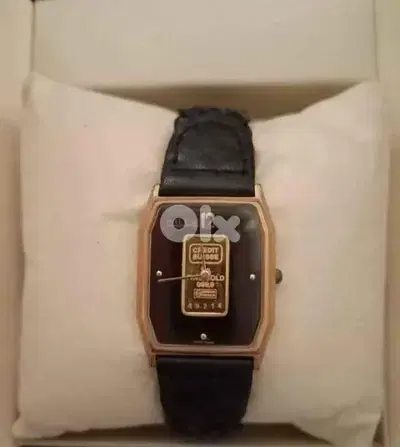 Milex Swiss collection watch with 1 grm Credit Suisse Gold 1980's.