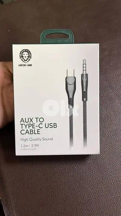 Green lion aux to type-c 1.2m last 5$
