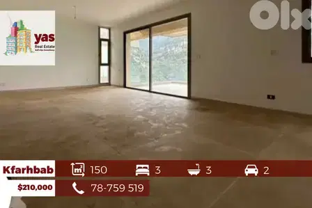 Kfarhbab 150m2 | Simplex | Open View | Quiet Street  |IV