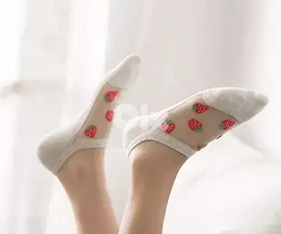 feminine transparent silk socks