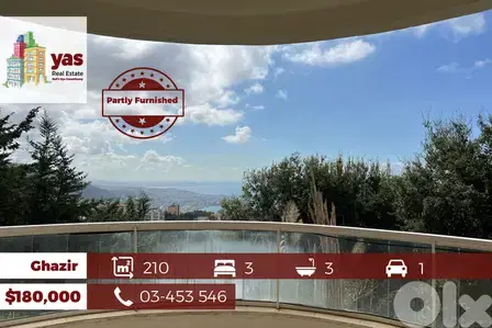 Ghazir 210m2 | 100m2 Terrace/Garden | Luxurious | Partly Furnished |IV