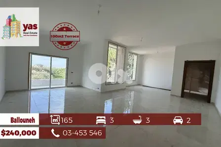 Ballouneh 165m2 | 100m2 Terrace/Garden | Private Entrance | TYT