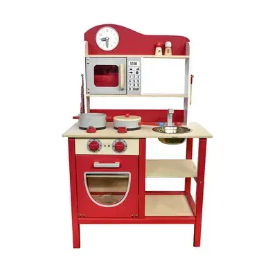 Wooden Kitchen With Accessories 54 x 30 x 89.5 CM - مجموعة مطبخ خشبي