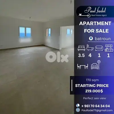 Apartment For Sale | Batroun !!