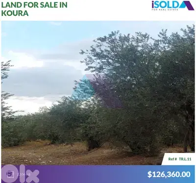 Land with Prime Location 4sale in Kousba/Koura - أرض للبيع في كوسبا