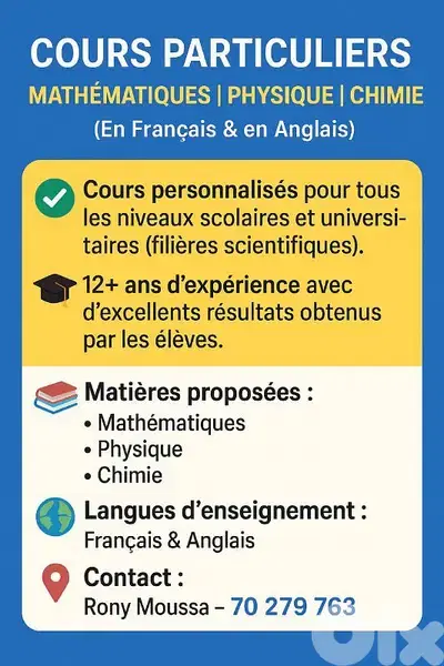 Private Tutor - scientific courses for school and university