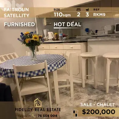 Chalet for sale in Satellity furnished RKM9 شاليه للبيع في ستاليتي