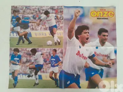 80's POSTER 55 x 42 DIEGO Maradona Naples Napoli + ELKJAER