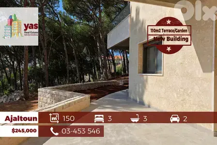 Ajaltoun 150m2 | 110m2 Terrace | Mountain View | New | TO |
