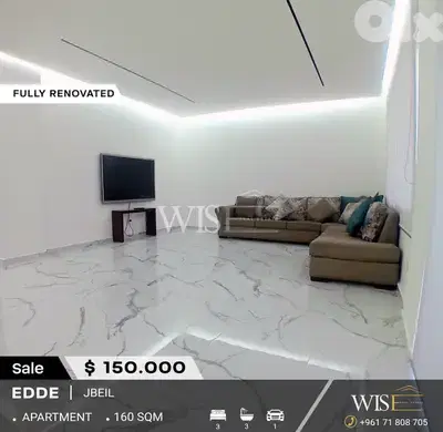 Beautiful 160 SQM Furnished & Decorated Apartment for SALE in Eddeh!