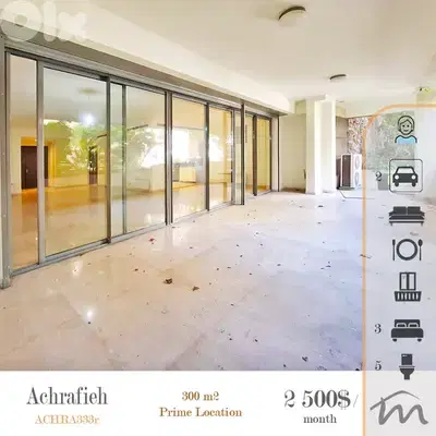 Ashrafieh | Prime 300m² 3 Master Bedrooms Apt | 2 Underground Parking