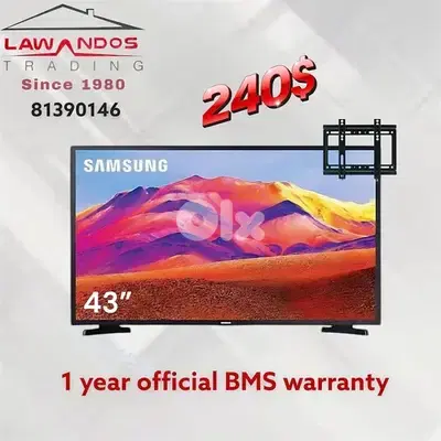 led 43” samsung original BMS مع هدية ستاند كفالة شركة