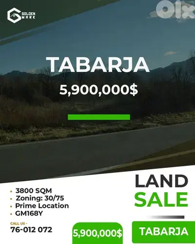 GMK168Y - Land for sale in Tabarja - أرض للبيع في طبرجا