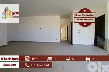 Kfarhbab 165m2 | 95m2 Garden | Last Phase | Partial View | IV/EH