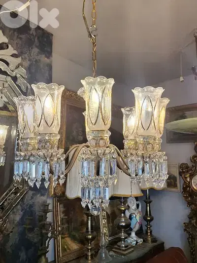 original czech bronze and bohemian crystal chandelier
