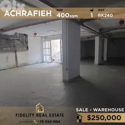Warehouse for sale in Achrafieh RK240  مستودع للبيع في الأشرفية
