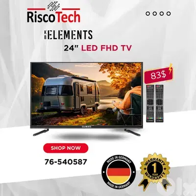 KB Elements 24″ Inch Led Tv-FHD | تلفزيون 24 إنش كفالة سنتين