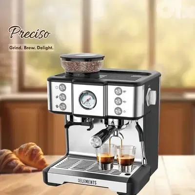 German Espresso KB Elements Preciso Coffee Machine With Grinder