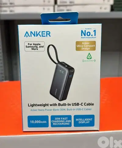 Anker Nano power bank 10000mah (30w,built-in usb-c cable)