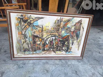 لوحة رسم زيتي للرسام حيدر حموي اصلية
