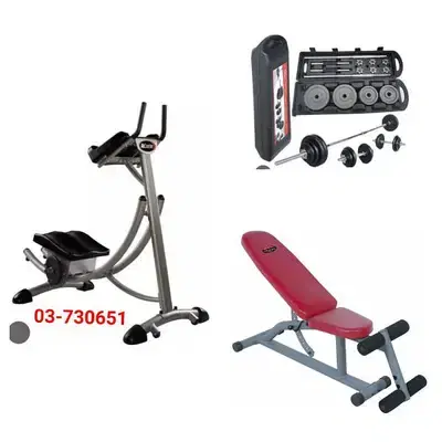 400$ 3items ( AD coaster- bench & barbell set)