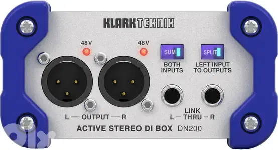 Klark Teknik DN200 V2 2-Channel Active DI Box,Extended Dynamic Range