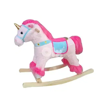 Wooden Ride On Rocking Unicorn - حصان وحيد القرن الخشبي الهزاز