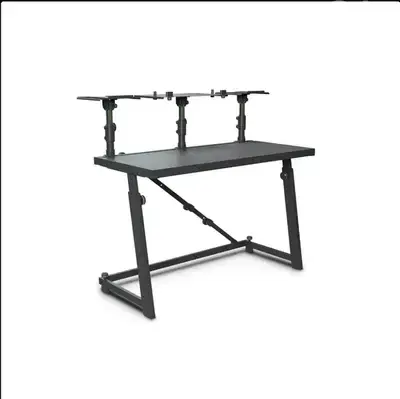 Gravity DJ Desk with Adjustable Loudspeaker and Laptop Trays