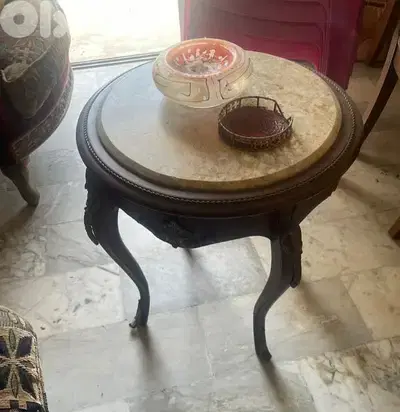 طقم طاولات عدد٢ وجه رخام خشب زين سعر لقطة