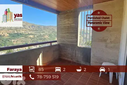 Faraya 85m2 | Furnished Chalet | Mountian View | Well Maintained | DA
