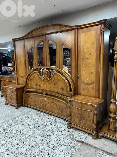 اوضة نوم خشب زان ولاتي كلا ملبسة قشر