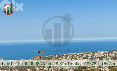 Land for sale in Kfarhbab with Open Sea View !!!