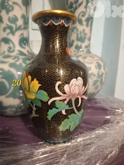 vase cloisonne Chinese original hand made 20 cm