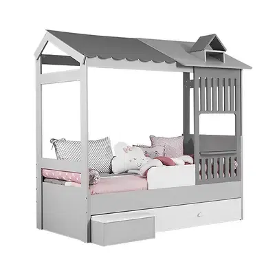 Tent Bed with White Dresser - سرير خيمة مع درج بيضاء