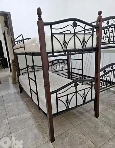 تخت مفرد طابقين 90 سم ماليزي شغل برا