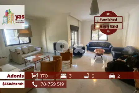 Adonis 170m2 | Furnished | Rent | Prime Location | High End | JA