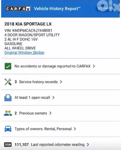 Kia Sportage 2018 Lx