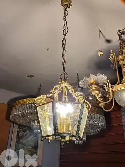 antique french brass lantern