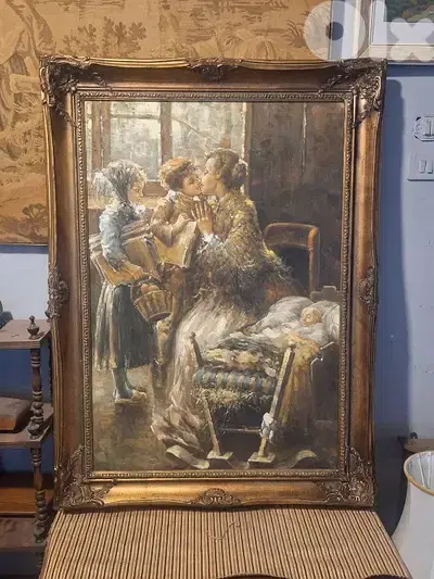 large signed oil painting