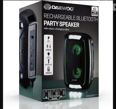 Daewoo LED Bluetooth Speaker & 20W Power Audio Output  /4$ delivery