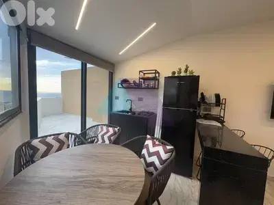 50m2 furnished Chalet+terrace+sea view 4sale in Halat - شاليه في حالات