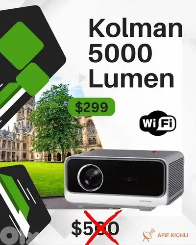 Kolman LED Projector/5000 Lumens-Smart