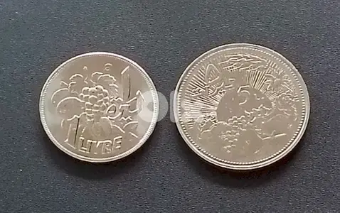 خمس ليرات وليرة  عنقود عنب حالة جيدة جدا